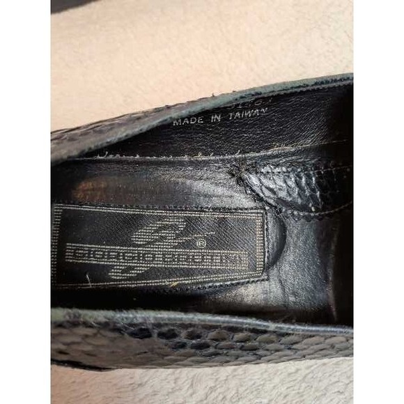 Giorgio Brutini Genuine Snake Loafers Black Leather Moc Toe Mens 8 M main image 8